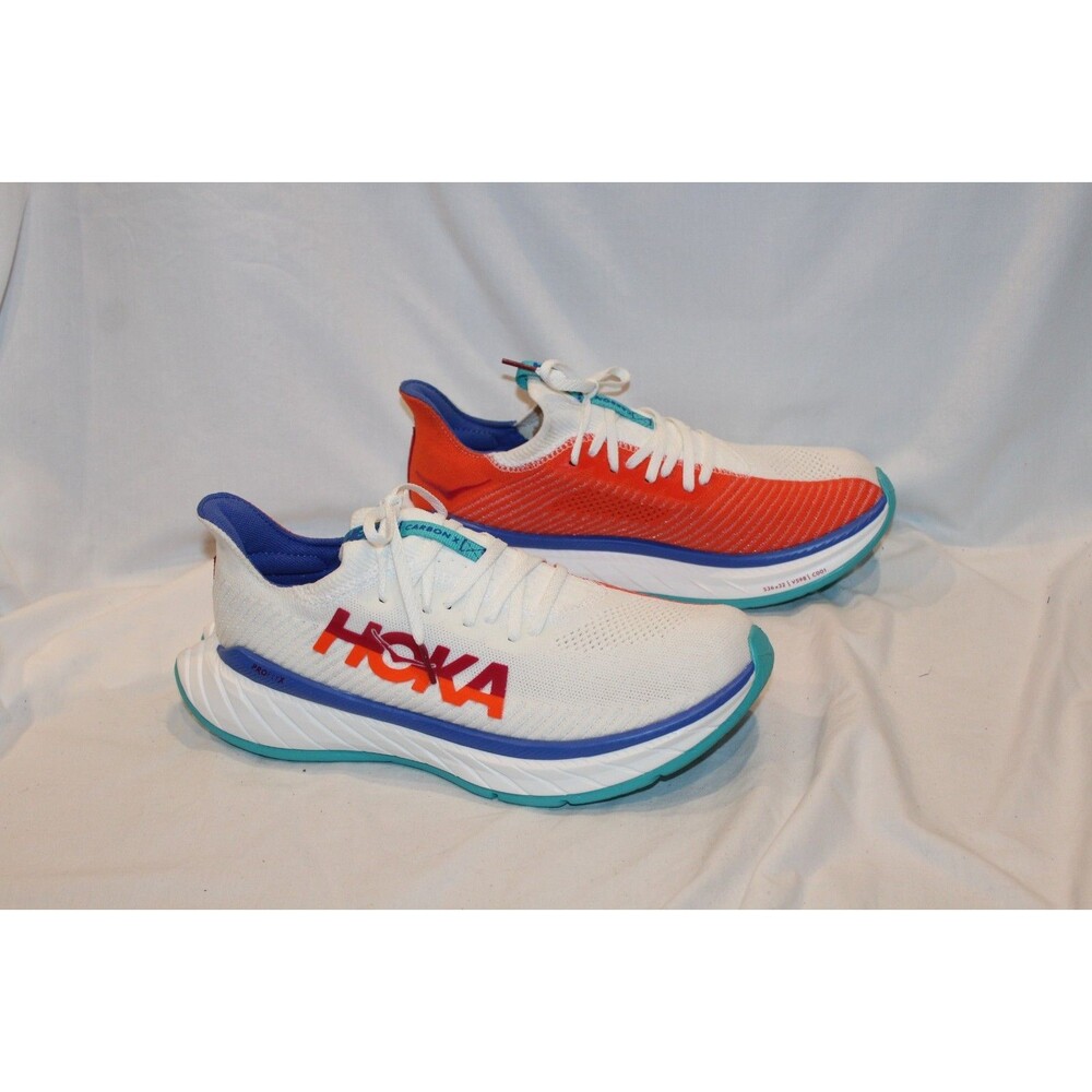 Hoka One Carbon X 3 Men’s Athletic Running Sneakers White Flame NWOB 10.5 $200